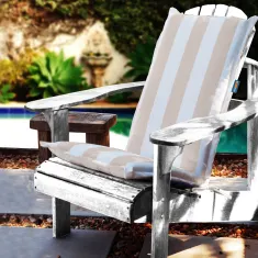 High Back Designer Chair Cushion Stone and White Stripe