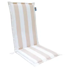 High Back Designer Chair Cushion Stone and White Stripe